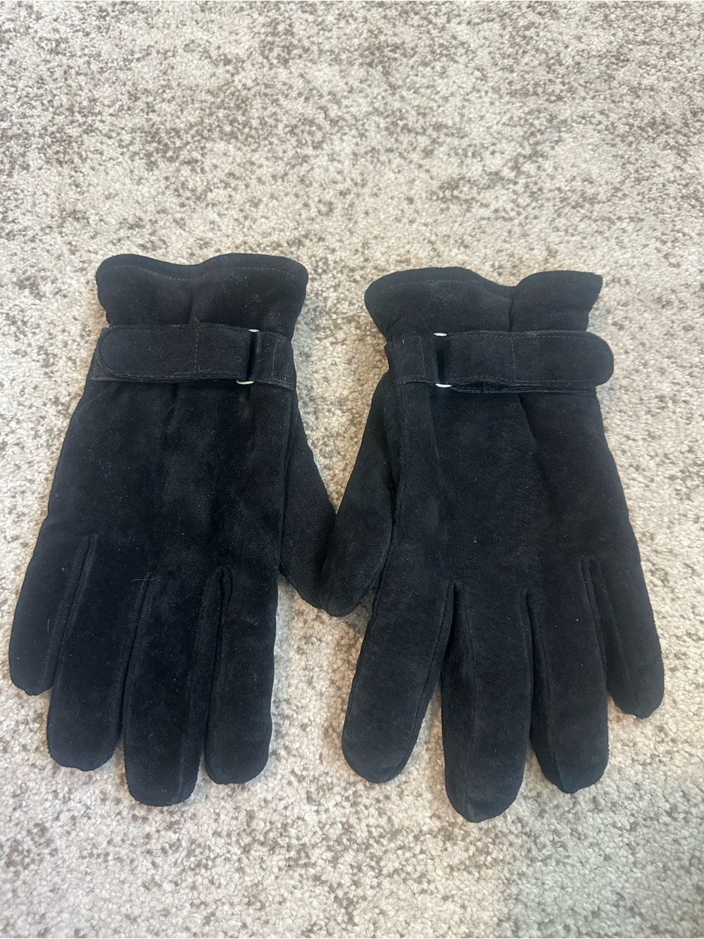 Vintage Men’s Black Suede Gloves M